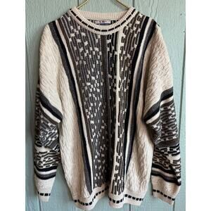 Vintage S.W Casuals Jacquard Sweater, XL